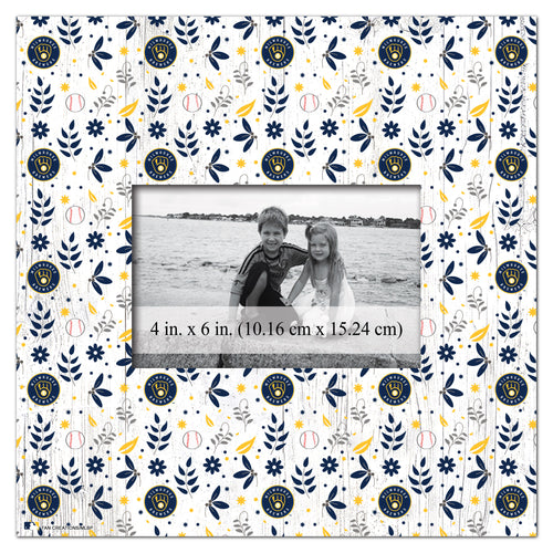 Wholesale MLB1004-Floral Pattern 10x10 Frame / M1004-Milwaukee Brewers