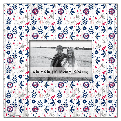 Wholesale MLB1004-Floral Pattern 10x10 Frame / M1004-Washington Nationals