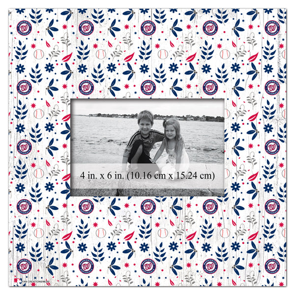 Wholesale MLB1004-Floral Pattern 10x10 Frame / M1004-Washington Nationals