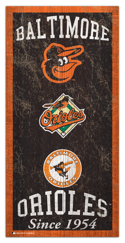 Wholesale MLB1011-Heritage Logo 6x12 / M1011-Baltimore Orioles