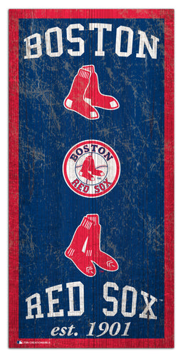 Wholesale MLB1011-Heritage Logo 6x12 / M1011-Boston Red Sox