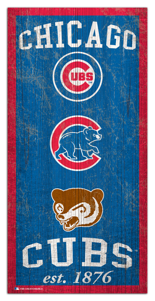 Wholesale MLB1011-Heritage Logo 6x12 / M1011-Chicago Cubs