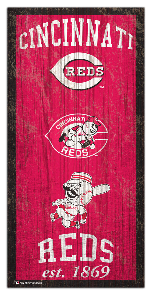 Wholesale MLB1011-Heritage Logo 6x12 / M1011-Cincinnati Reds