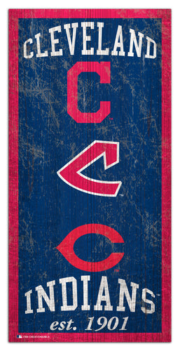 Wholesale MLB1011-Heritage Logo 6x12 / M1011-Cleveland Indians