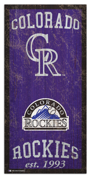 Wholesale MLB1011-Heritage Logo 6x12 / M1011-Colorado Rockies