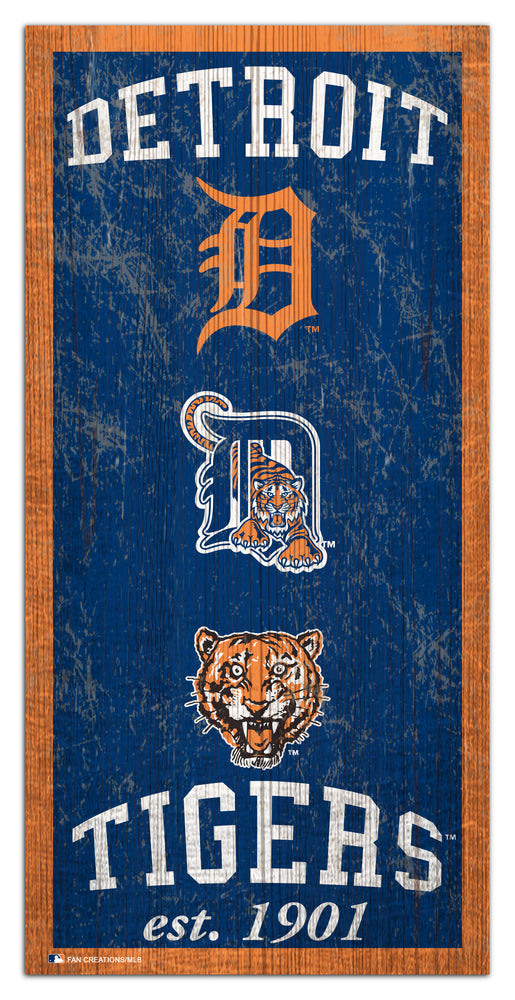 Wholesale MLB1011-Heritage Logo 6x12 / M1011-Detroit Tigers