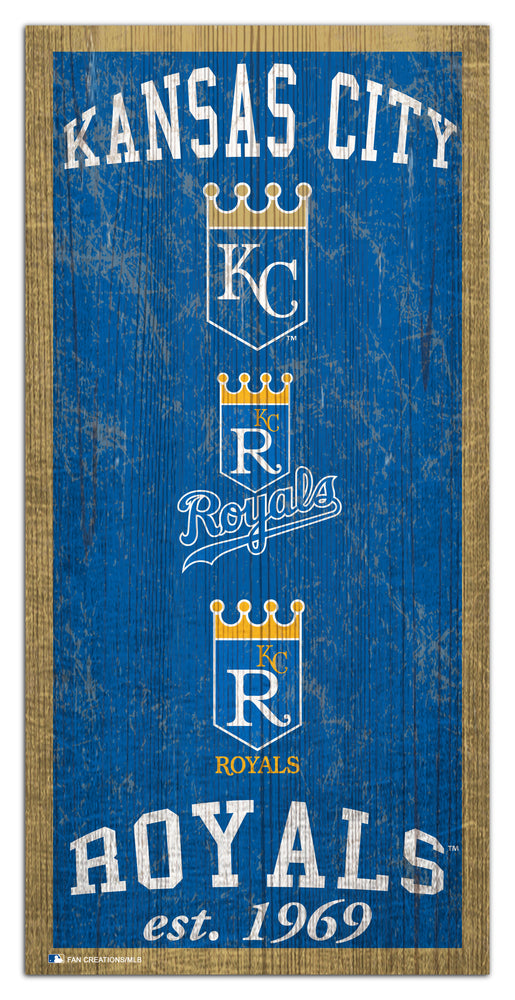 Wholesale MLB1011-Heritage Logo 6x12 / M1011-Kansas City Royals