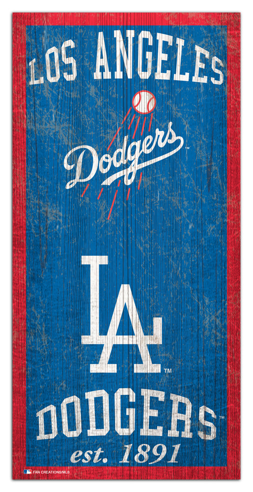 Wholesale MLB1011-Heritage Logo 6x12 / M1011-Los Angeles Dodgers