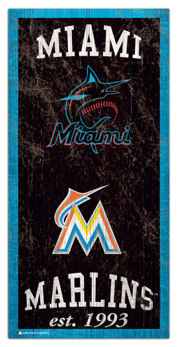 Wholesale MLB1011-Heritage Logo 6x12 / M1011-Miami Marlins