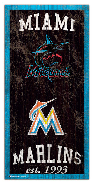 Wholesale MLB1011-Heritage Logo 6x12 / M1011-Miami Marlins