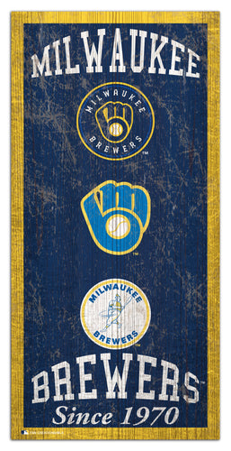 Wholesale MLB1011-Heritage Logo 6x12 / M1011-Milwaukee Brewers