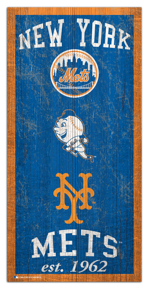 Wholesale MLB1011-Heritage Logo 6x12 / M1011-New York Mets