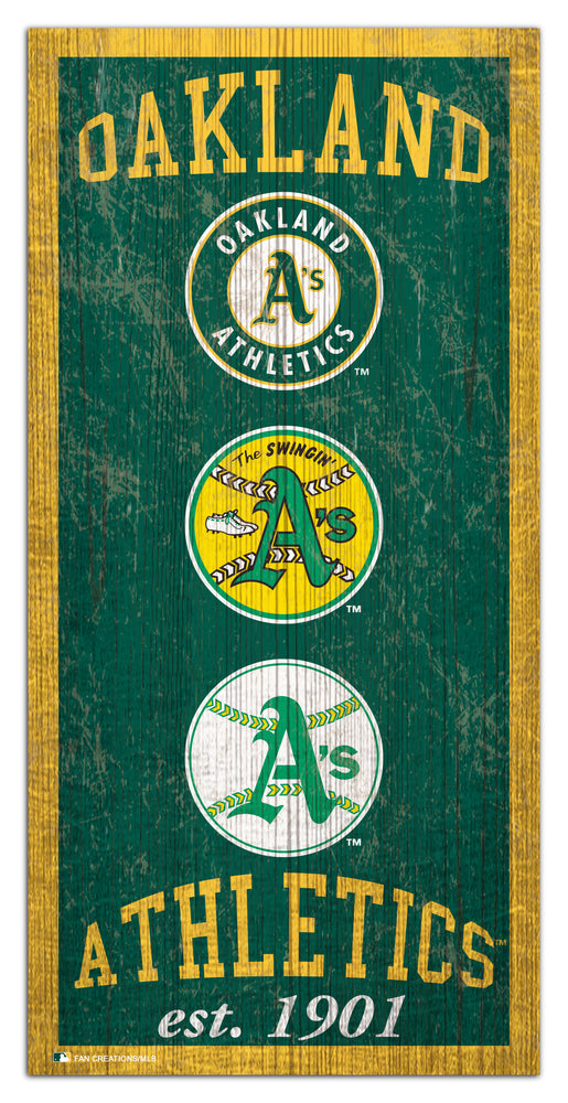 Wholesale MLB1011-Heritage Logo 6x12 / M1011-Oakland Athletics