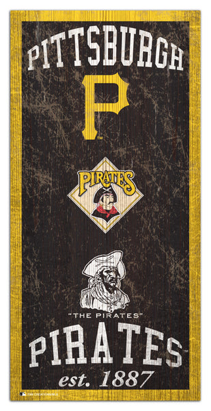 Wholesale MLB1011-Heritage Logo 6x12 / M1011-Pittsburgh Pirates