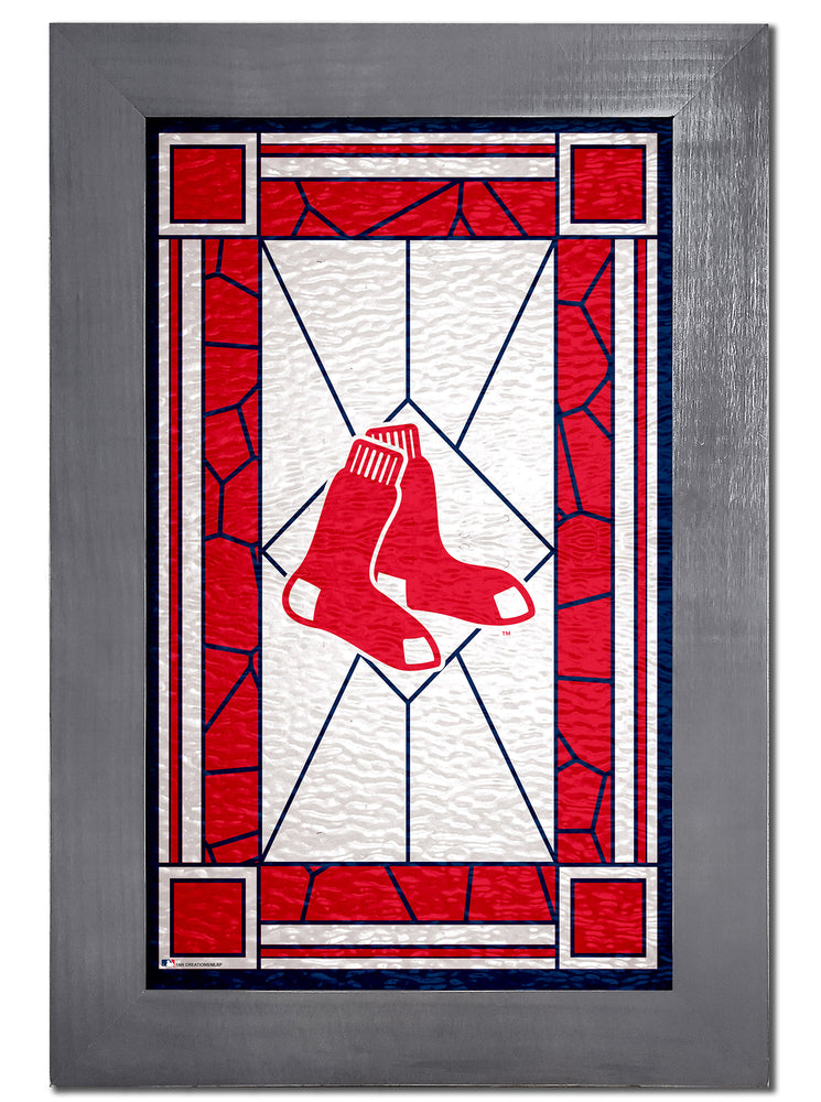 Wholesale MLB1017F-Stained Glass with Frame / M1017-Boston Red Sox