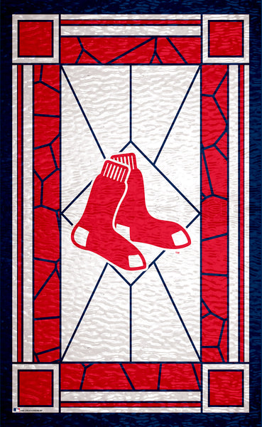 Wholesale MLB1017-Stained Glass 11x19. / M1017-Boston Red Sox