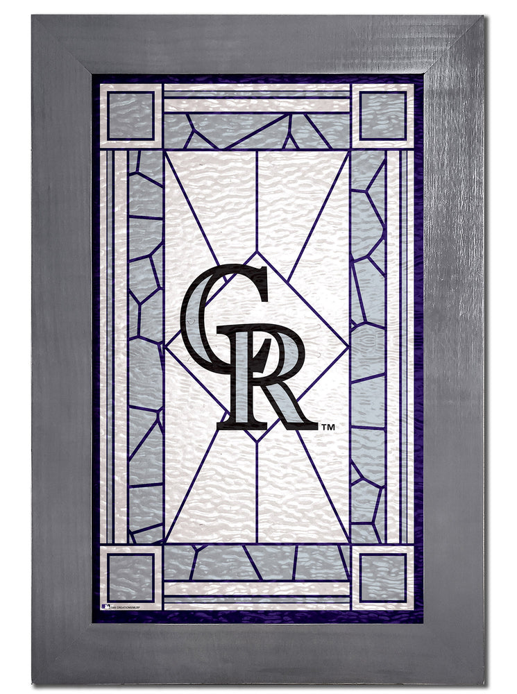 Wholesale MLB1017F-Stained Glass with Frame / M1017-Colorado Rockies