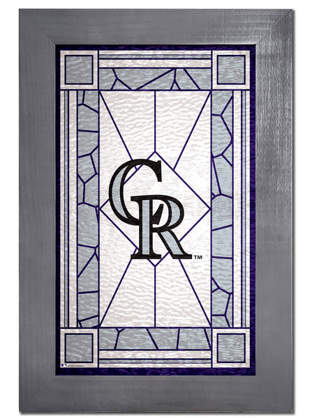 Wholesale MLB1017F-Stained Glass with Frame / M1017-Colorado Rockies