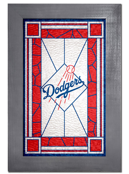 Wholesale MLB1017F-Stained Glass with Frame / M1017-Los Angeles Dodgers
