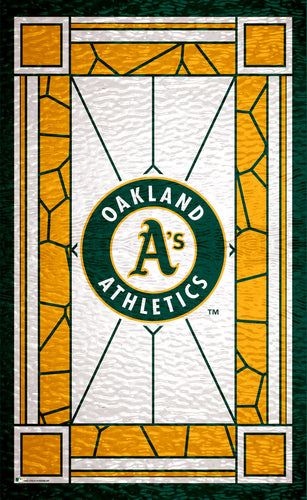 Wholesale MLB1017-Stained Glass 11x19. / M1017-Oakland Athletics
