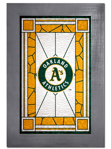 Wholesale MLB1017F-Stained Glass with Frame / M1017-Oakland Athletics
