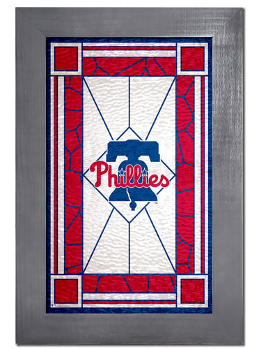 Wholesale MLB1017F-Stained Glass with Frame / M1017-Philadelphia Phillies
