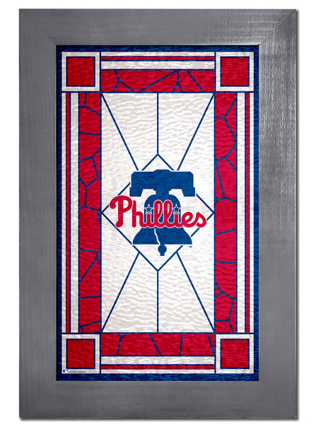 Wholesale MLB1017F-Stained Glass with Frame / M1017-Philadelphia Phillies