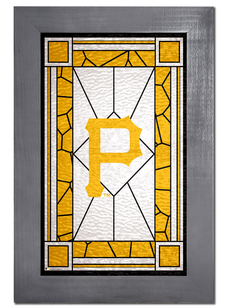 Wholesale MLB1017F-Stained Glass with Frame / M1017-Pittsburgh Pirates