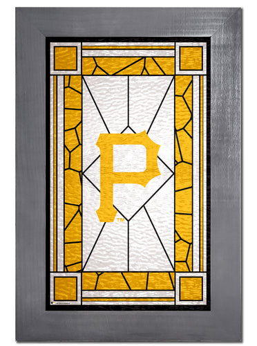 Wholesale MLB1017F-Stained Glass with Frame / M1017-Pittsburgh Pirates