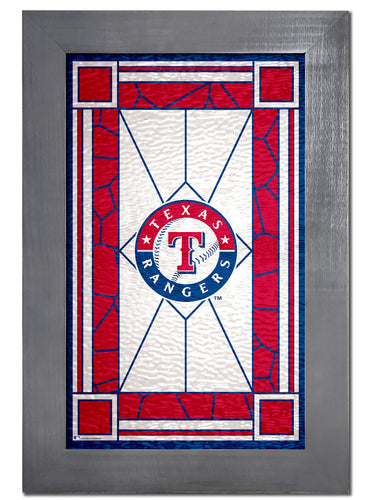 Wholesale MLB1017F-Stained Glass with Frame / M1017-Texas Rangers