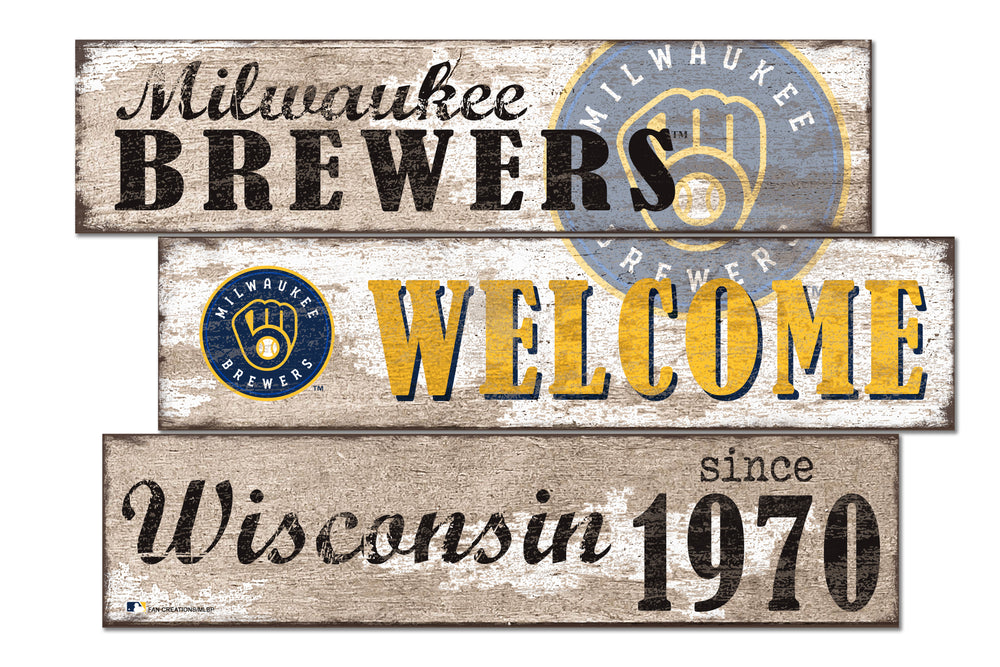 Wholesale MLB1027-Welcome 3 Plank (Todd's Resize) / M1027-Milwaukee Brewers