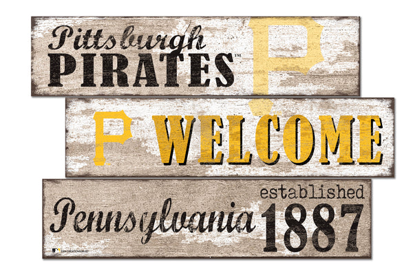 Wholesale MLB1027-Welcome 3 Plank (Todd's Resize) / M1027-Pittsburgh Pirates