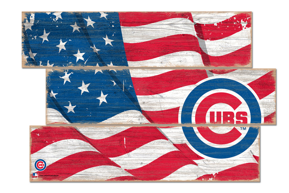 Wholesale MLB1028-Flag 3 Plank / M1028-Chicago Cubs