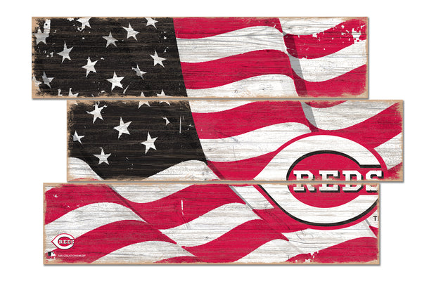 Wholesale MLB1028-Flag 3 Plank / M1028-Cincinnati Reds