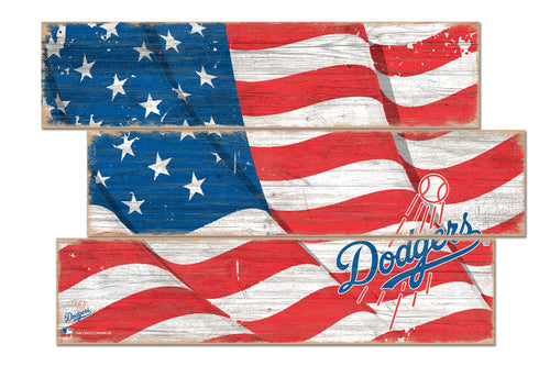 Wholesale MLB1028-Flag 3 Plank / M1028-Los Angeles Dodgers