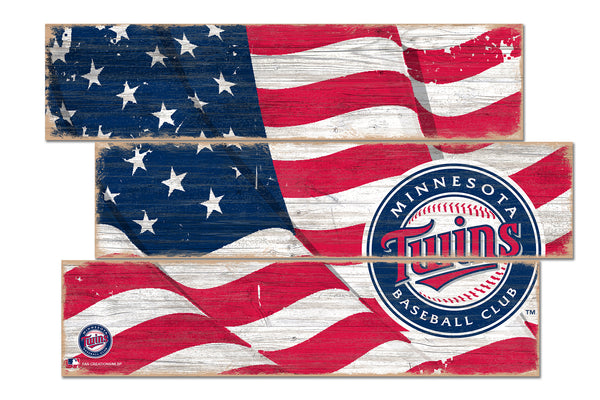 Wholesale MLB1028-Flag 3 Plank / M1028-Minnesota Twins