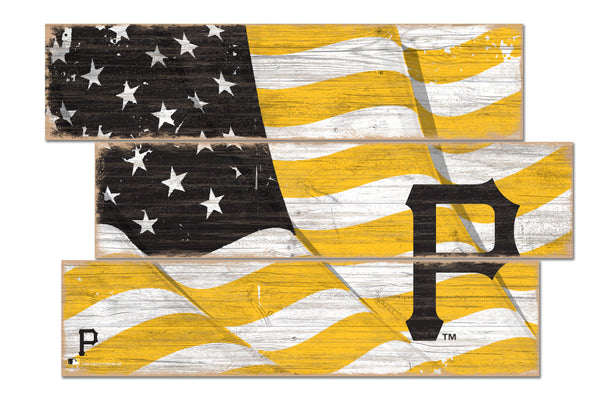 Wholesale MLB1028-Flag 3 Plank (Todd's Resize) / M1028-Pittsburgh Pirates