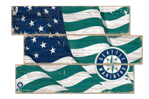 Wholesale MLB1028-Flag 3 Plank / M1028-Seattle Mariners