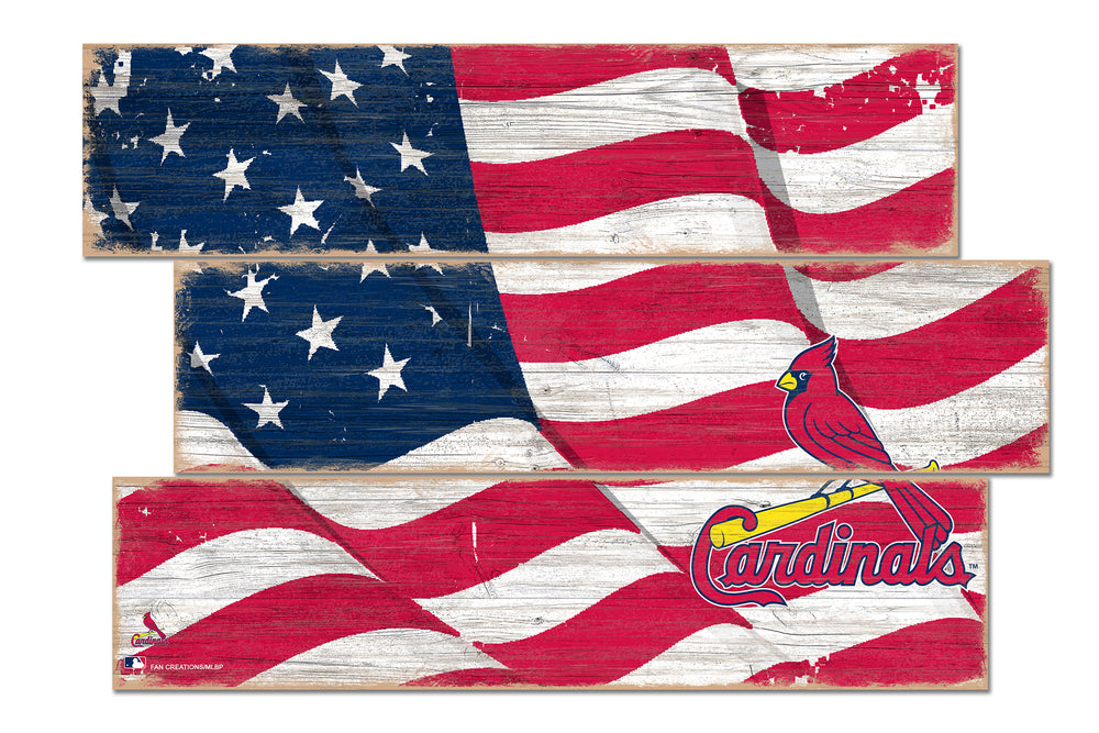 Wholesale MLB1028-Flag 3 Plank / M1028-St. Louis Cardinals