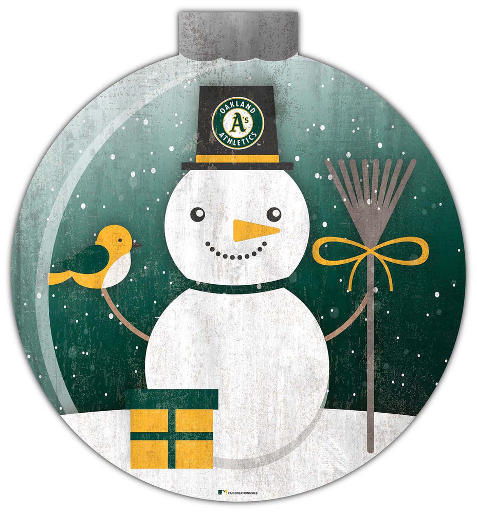 Wholesale MLB1031-Snow Globe 12in Wall Art / M1031-Oakland Athletics