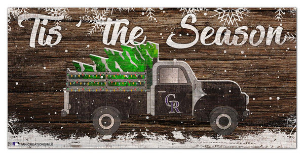 Wholesale MLB1032-Tis the Season Truck 6x12 / M1032-Colorado Rockies