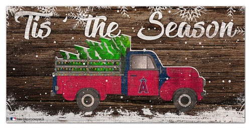 Wholesale MLB1032-Tis the Season Truck 6x12 / M1032-Los Angeles Angels