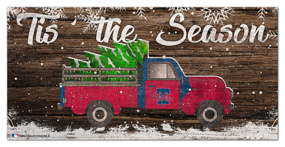Wholesale MLB1032-Tis the Season Truck 6x12 / M1032-Philadelphia Phillies