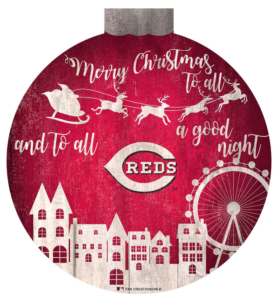 Wholesale MLB1033-Santa Village 12 in Wall Art / M1033-Cincinnati Reds