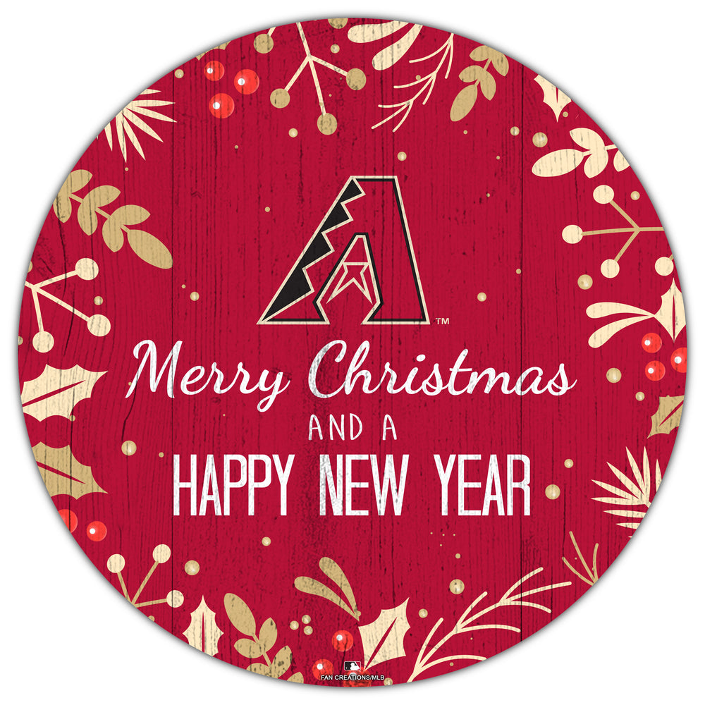Wholesale MLB1049-Merry Christmas New Year 12in Circle / M1049-Arizona Diamondbacks