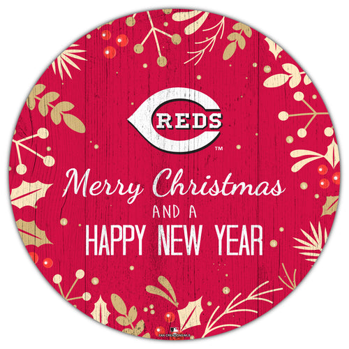 Wholesale MLB1049-Merry Christmas New Year 12in Circle / M1049-Cincinnati Reds