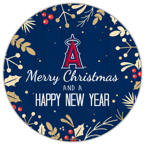 Wholesale MLB1049-Merry Christmas New Year 12in Circle / M1049-Los Angeles Angels