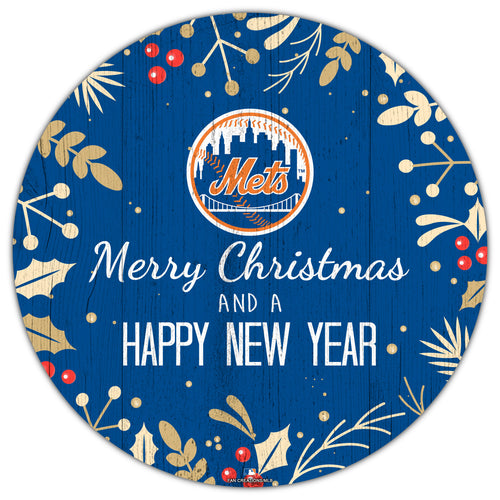 Wholesale MLB1049-Merry Christmas New Year 12in Circle / M1049-New York Mets