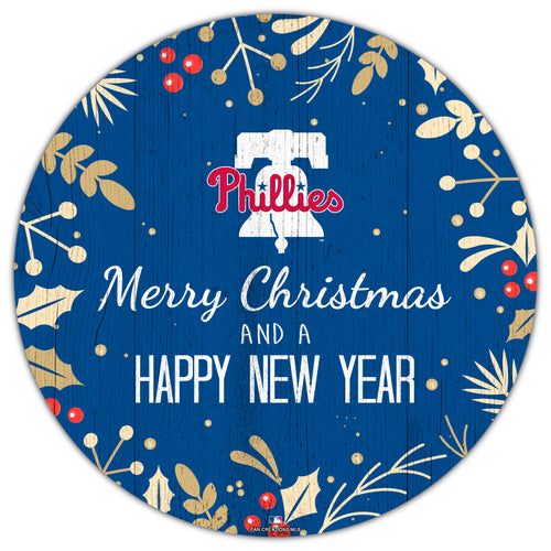 Wholesale MLB1049-Merry Christmas New Year 12in Circle / M1049-Philadelphia Phillies