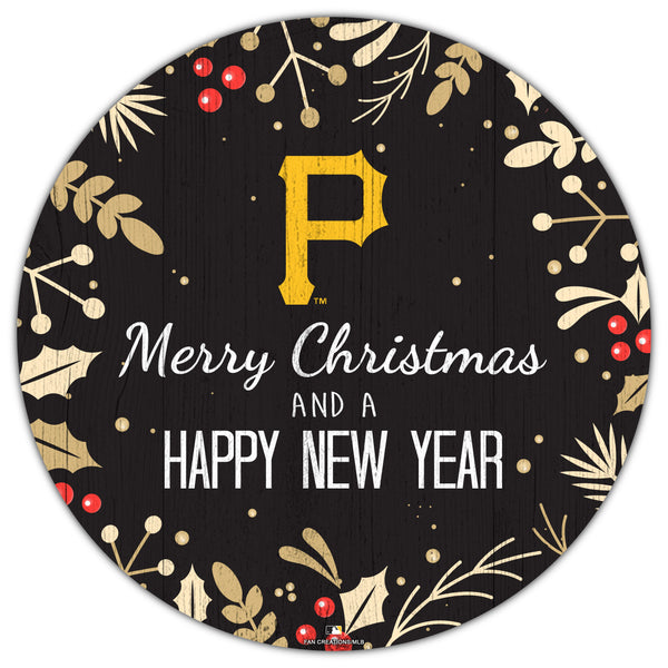 Wholesale MLB1049-Merry Christmas New Year 12in Circle / M1049-Pittsburgh Pirates